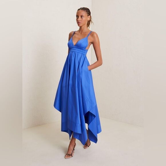 A.L.C. ROSIE ASYMMETRICAL MIDI DRESS IN BLUE - Picture 1 of 3